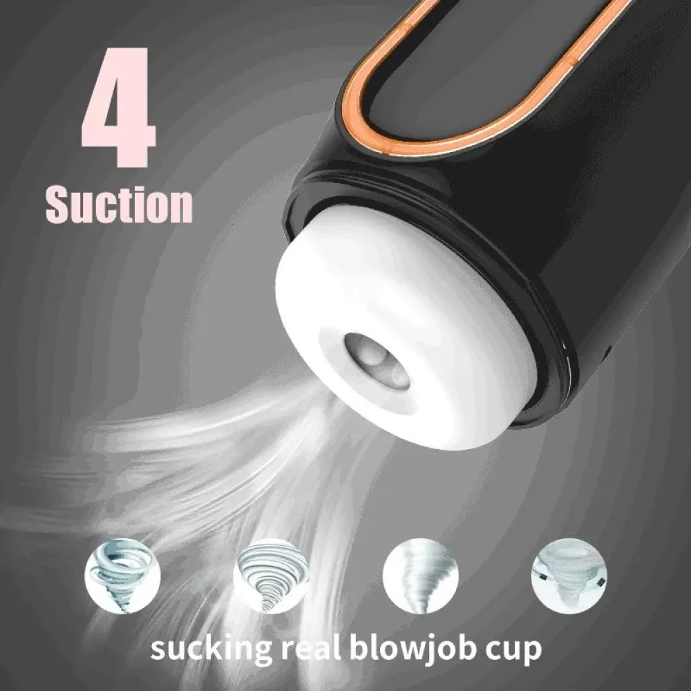 Telescopic Sucking Masturbator Heating Adult Toy for Men